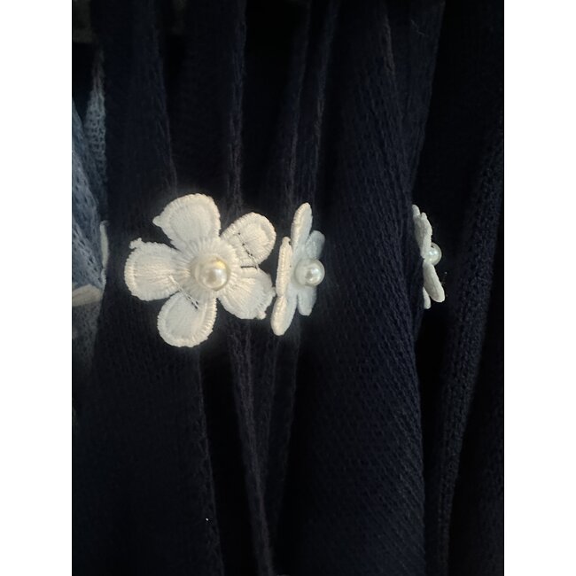 TOP KNITTED FLOWER NAVY