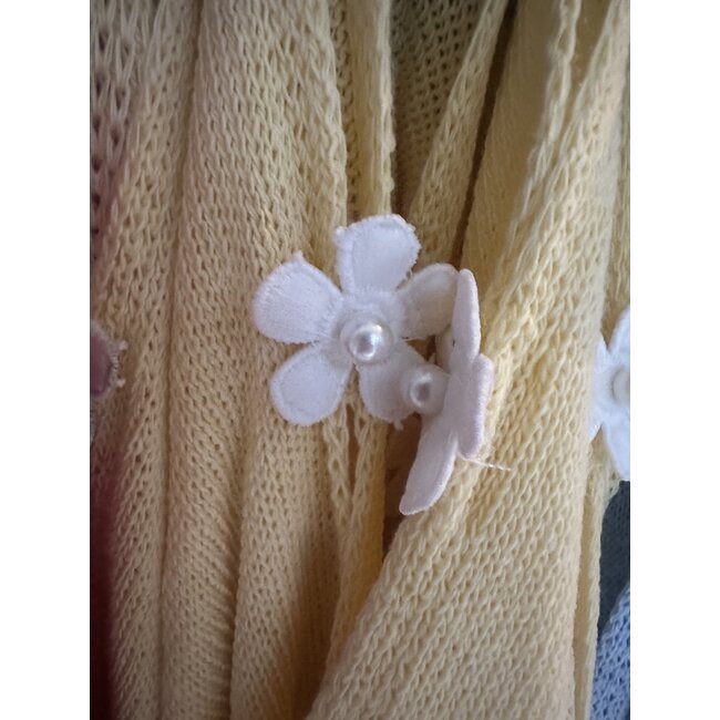 TOP KNITTED FLOWER YELLOW