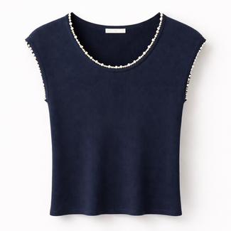 TOP KNIT NAVY PEARL 8084