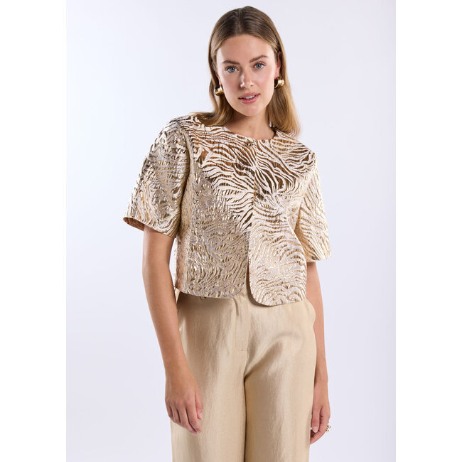 FREEBIRD BLAZER KORT JAQUARD  LIVIA GOLD