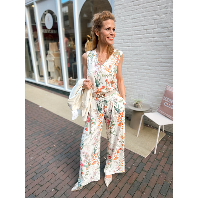 PANTALON MARA WIDE FIT GESSO PRINT