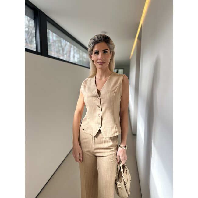 GILET MEI CAMELSTRIPE