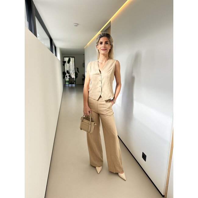 GILET MEI CAMELSTRIPE