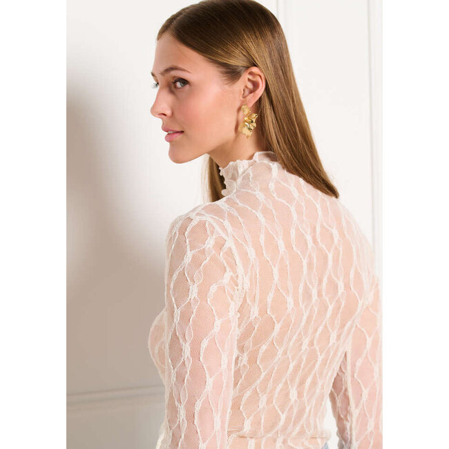 TOP MESHLONG VANILLA WHITE
