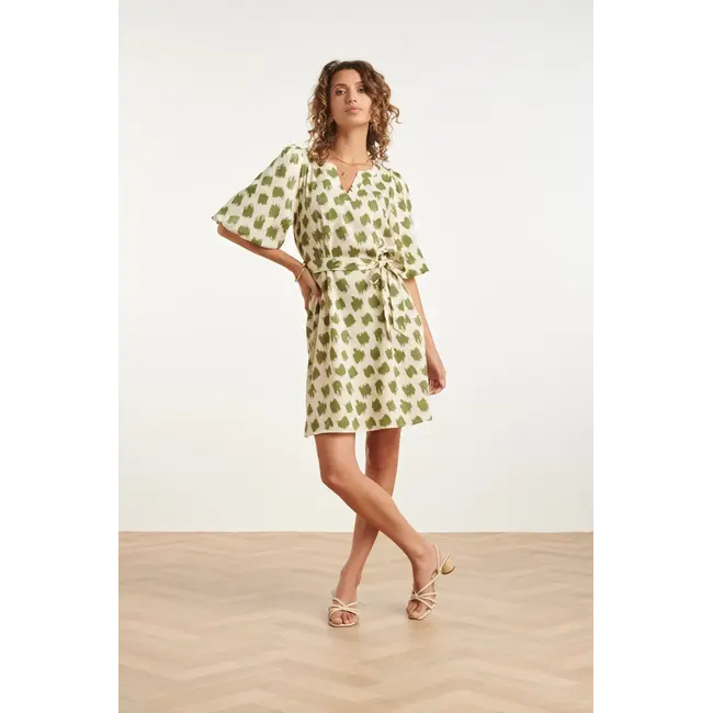 SMASHED LEMON JURK MET ABSTRACTE GROENE  PRINT 26046
