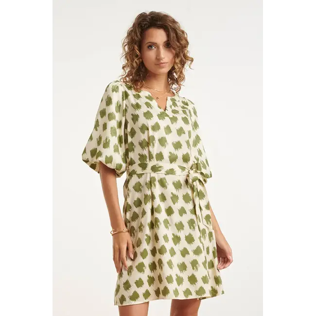 SMASHED LEMON JURK MET ABSTRACTE GROENE  PRINT 26046