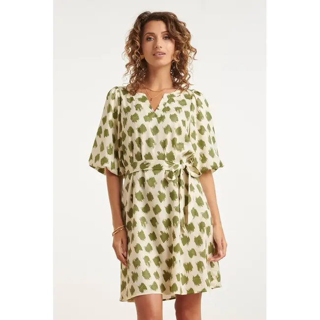 SMASHED LEMON JURK MET ABSTRACTE GROENE  PRINT 26046