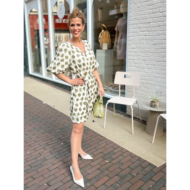 SMASHED LEMON JURK MET ABSTRACTE GROENE  PRINT 26046