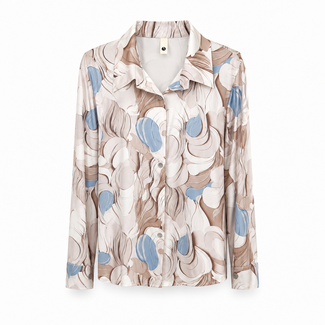 BLOUSE SUMMERTRAVEL BEIGE  PRINT