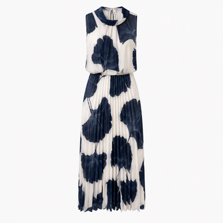 JURK ROLLIE PLISSÉ PRINT NAVY