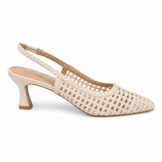 SLINGBACK BEIGE GEVLOCHTEN DES8512
