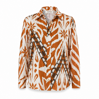 ANGELLE MILAN BLOUSE SUMMERTRAVEL 1615 CAMEL PRINT