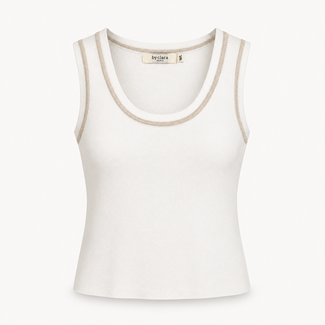 TOP OFFWHITE GOLD STRIP CH9087