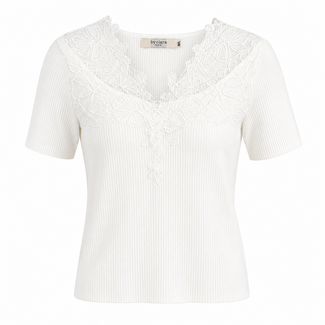 TOP OFFWHITE FLOWERLACE  CH9588