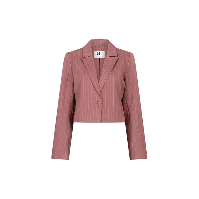 LOFTY MANNER BLAZER CROPPED NORELLA MAUVE PINK PINSTRIPE
