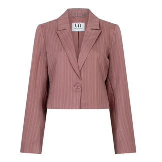 LOFTY MANNER BLAZER CROPPED NORELLA MAUVE PINK PINSTRIPE