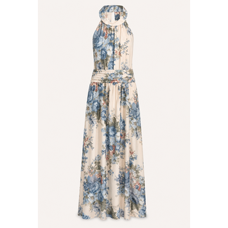 HALTER JURK VINTAGE PRINT SOFTBLUE