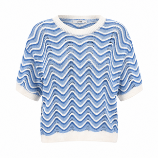 TOP BRINJA KNIT  WHITE/BLUE