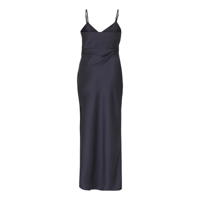 MAXIJURK SATIN N.ERO NAVY