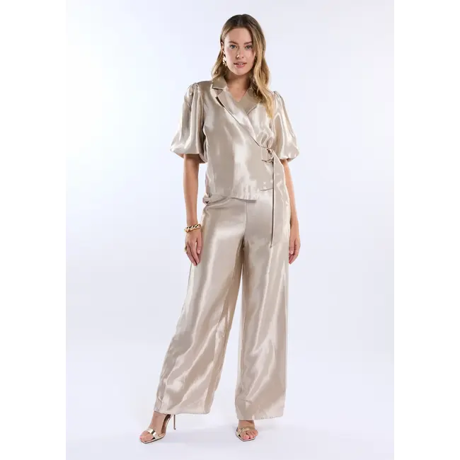 FREEBIRD BLOUSE/TOP OVERSLAG BRIGHTLY SHINY CHAMPAGNE