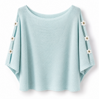 TOP KNITTED FLOWER MINT