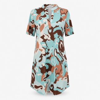 ANGELLE MILAN TUNIC DRESS SUMMERTRAVEL 1467-1 AQUA PRINT