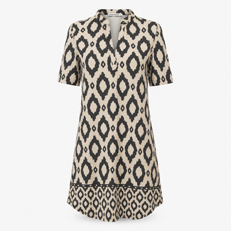 ANGELLE MILAN TUNIC DRESS SUMMERTRAVEL 1467-1 ECRU/BLACK