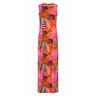 ANGELLE MILAN MAXIDRESS SUMMERTRAVEL 5109 PINK/BROWN PRINT