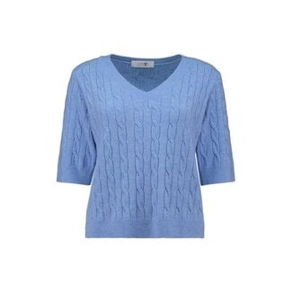 TOP ZENA KABEL-KNIT BLUE