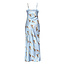 JURK N.ERO SATIN LIGHT BLUE FLOWER