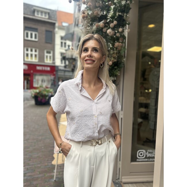 BLOUSE/ TOP STRIPED HART OAT