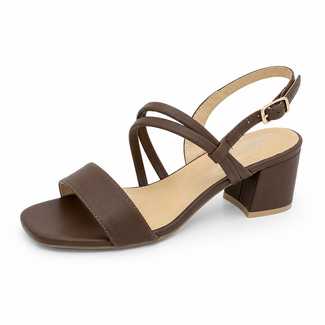 OPEN SCHOEN BLOKHAK CHOCO DES 8519