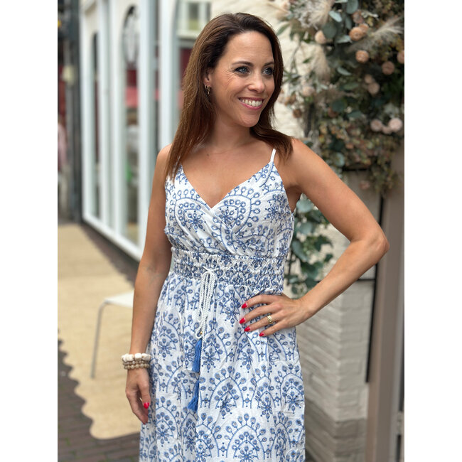 JURK FALENA WHITE BLUE EMBRODERIE