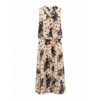 JURK ROLLIE PLISSÉ PRINTFLOWER  DOT NAVY