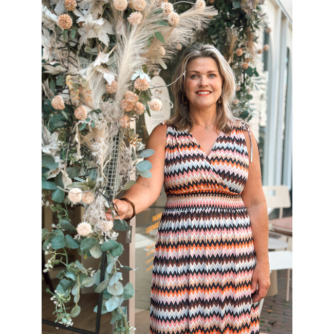 JURK MAXI  SUMMERTRAVEL RETRO MULTI