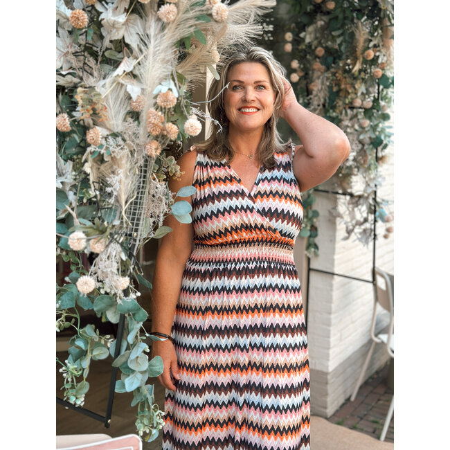JURK MAXI  SUMMERTRAVEL RETRO MULTI