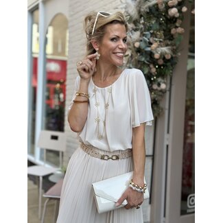 JURK PLISSEÉ UNI BEIGE