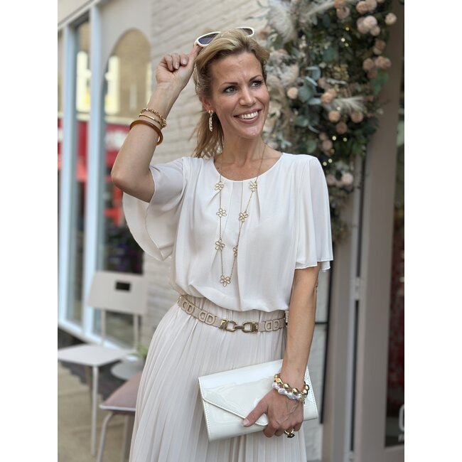 JURK PLISSEÉ UNI BEIGE