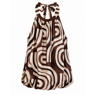 TOP HALTER SUMMERTRAVEL PRINT CACAO