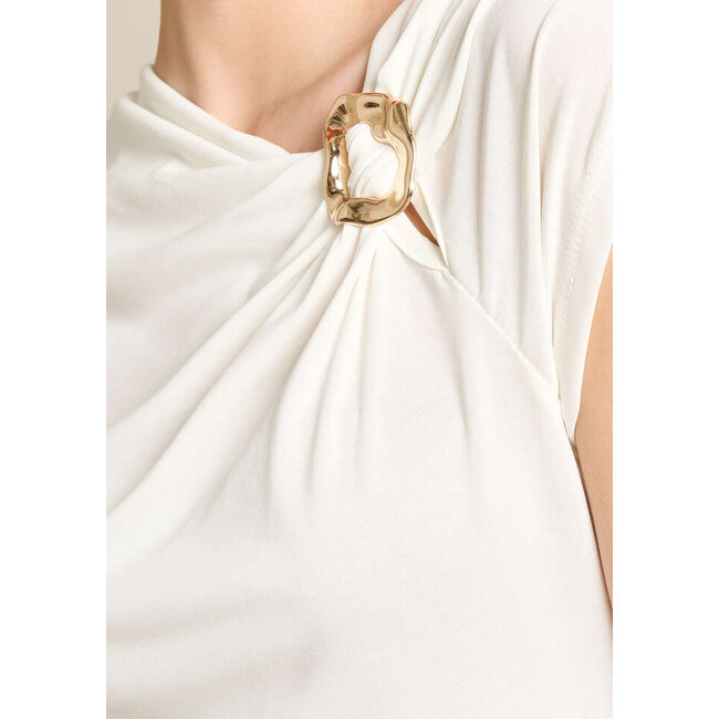 TOP DRAPBOUCLE OFFWHITE GOLD