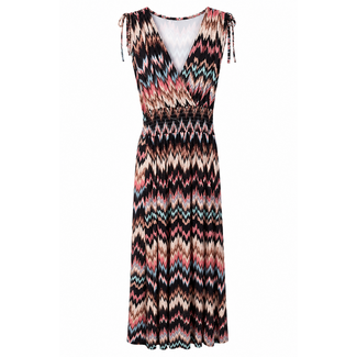 JURK MAXI  SUMMERTRAVEL RETRO BLUE/PINK