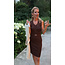 JURK CHOCO BODYCON  & BELT S1883