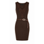 JURK CHOCO BODYCON  & BELT S1883