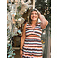 JURK MAXI  SUMMERTRAVEL RETRO BLUE/PINK