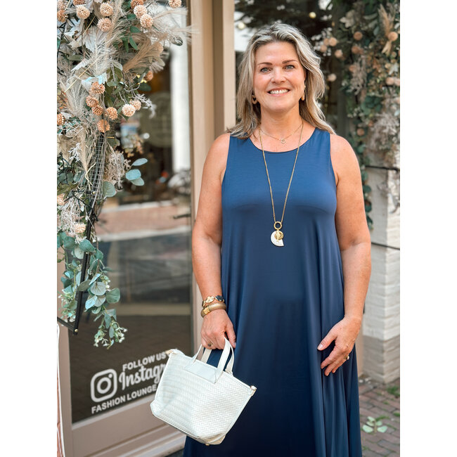 JURK  LIZA MAXI VISCOSE NAVY