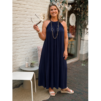 JURK MAXI HALTER SUMMERTRAVEL NAVY