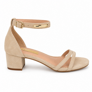OPEN SCHOEN BLOKHAK FG6004 BEIGE GOLD