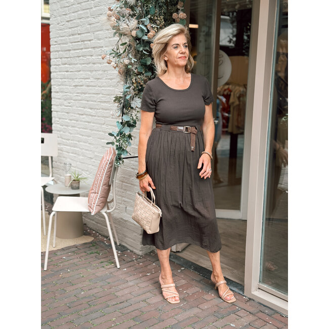 MIDI SHIRT JURK TATUM  CHOCO