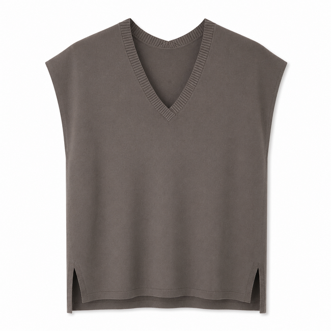 TOP DEMY VISCOSE KNIT CHOCO