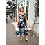 JURK WATERVAL SAMIRA SATIN NAVY CREAM